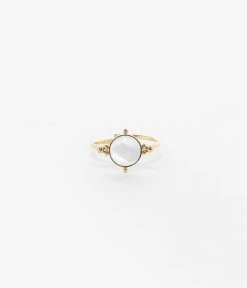 Bague Salomé (Acier Doré) -Zagbijoux Boutique bague salome acier dore nacre