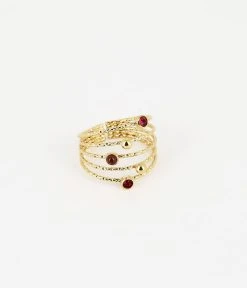 Bague Silo (Acier Doré) -Zagbijoux Boutique bague silo acier dore grenat