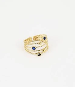 Bague Silo (Acier Doré) -Zagbijoux Boutique bague silo acier dore lapis lazuli