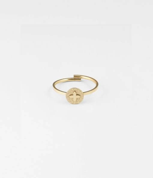 Bague Templier (Acier Doré) -Zagbijoux Boutique bague templier acier dore