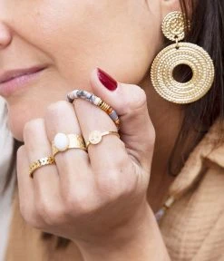 Bague Templier (Acier Doré) -Zagbijoux Boutique bague templier acier dore portee