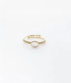 Bague Trancoso (Acier Doré) -Zagbijoux Boutique bague trancoso acier dore nacre