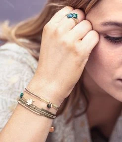 Bague Velasquez (Acier Doré) -Zagbijoux Boutique bague velasquez acier dore portee