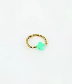 Bague Velasquez (Acier Doré) -Zagbijoux Boutique bague velasquez acier dore turquoise