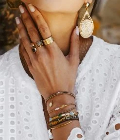 Bague Véra (Acier Doré) -Zagbijoux Boutique bague vera acier dore 1 portee