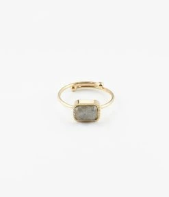 Bague Véra (Acier Doré) -Zagbijoux Boutique bague vera acier dore labradorite