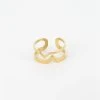 Bague Wave (Acier Doré) -Zagbijoux Boutique bague wave acier dore
