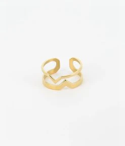 Bague Wave (Acier Doré)