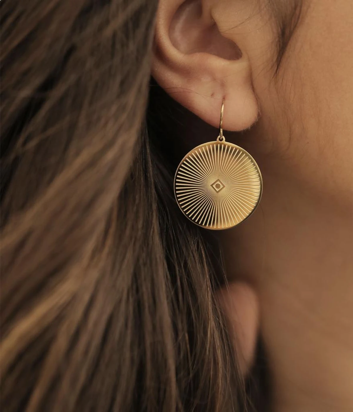 Boucles D'oreilles Ali (Acier Doré) 4 Boucles D'oreilles Ali (Acier Doré) – Image 2