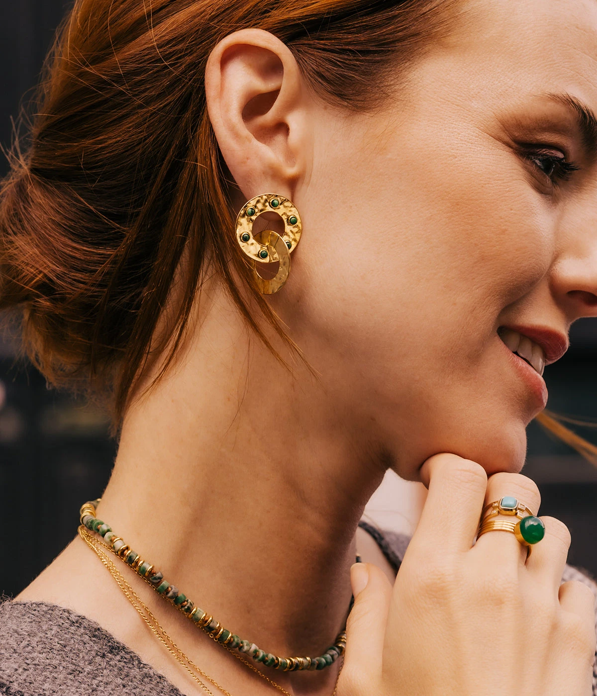 Boucles D'oreilles Alizée (Acier Doré) 4 Boucles D'oreilles Alizée (Acier Doré) – Image 2