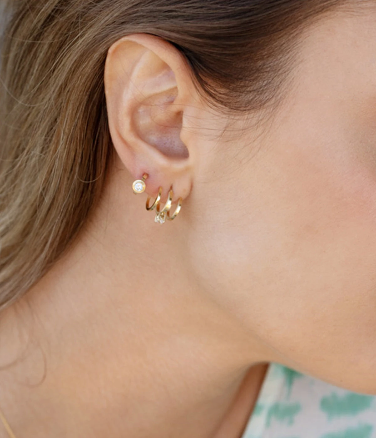 Boucles D'oreilles Dax (Acier Doré) 4 Boucles D'oreilles Dax (Acier Doré) – Image 2