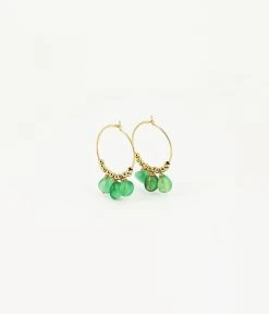 Boucles D'oreilles Fafa (Acier Doré) -Zagbijoux Boutique boucles doreilles fafa acier dore aventurine