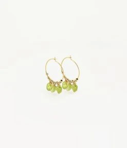 Boucles D'oreilles Fafa (Acier Doré) -Zagbijoux Boutique boucles doreilles fafa acier dore peridot