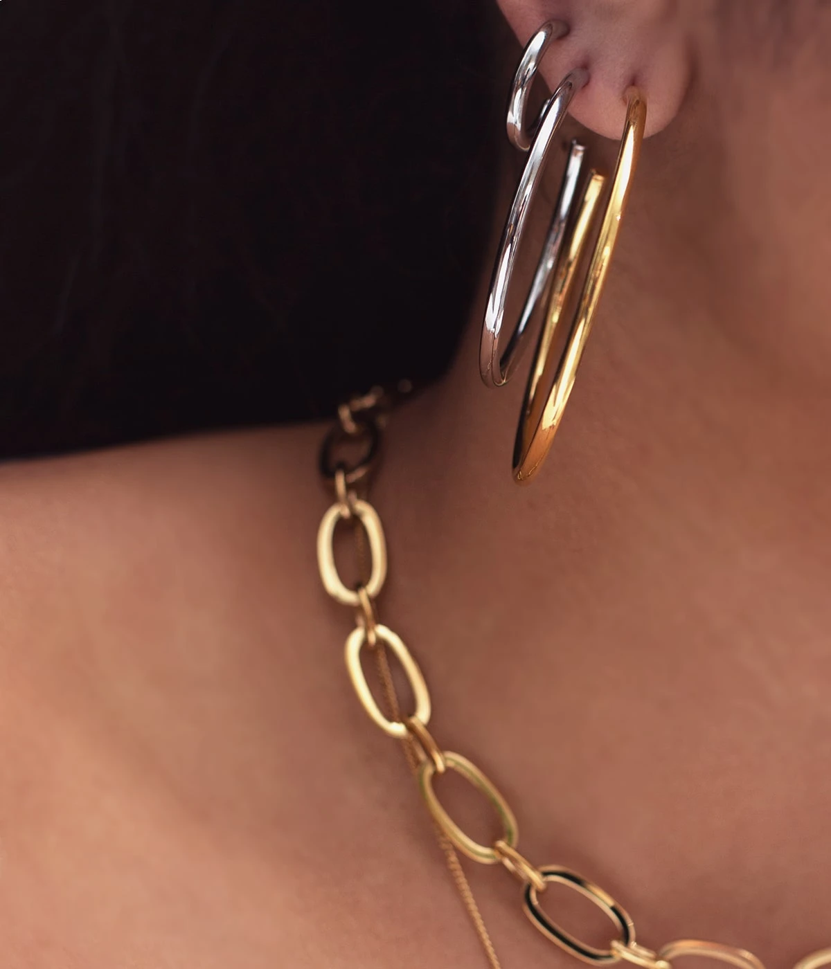 Boucles D'oreilles Favélita (Acier Doré) 4 Boucles D'oreilles Favélita (Acier Doré) – Image 2