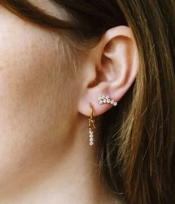 Boucles D'oreilles Hamptons (Acier Doré) -Zagbijoux Boutique boucles doreilles hamptons acier dore portees