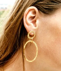 Boucles D’oreilles Harun (Acier Doré) -Zagbijoux Boutique boucles doreilles harun acier dore 1 portees