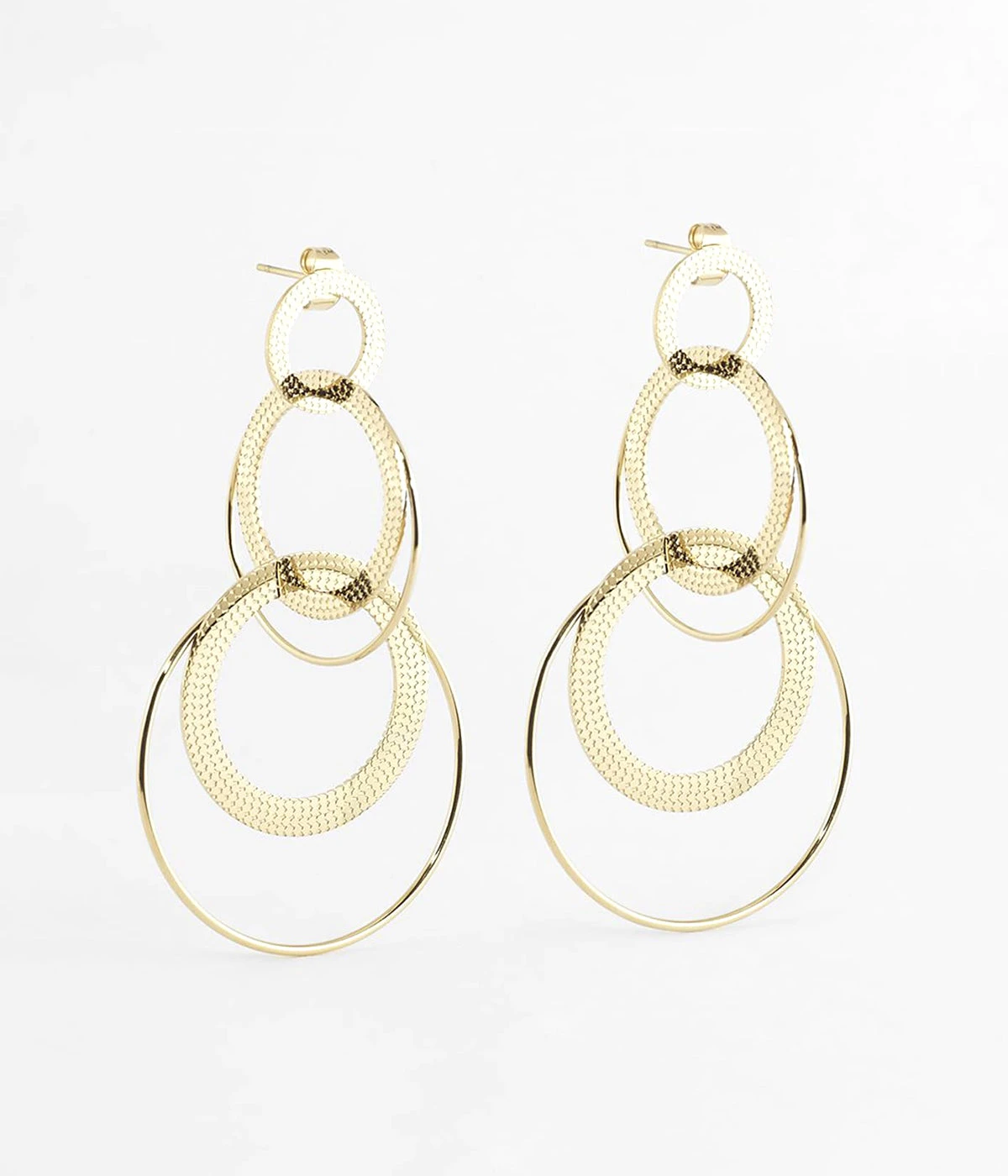 Boucles D'oreilles Hélène (Acier Doré) 3 Boucles D'oreilles Hélène (Acier Doré)