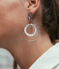 Boucles D'oreilles Hélène (Acier) -Zagbijoux Boutique boucles doreilles helene acier portees