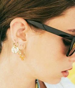 Boucles D'oreilles Incas (Acier Doré) -Zagbijoux Boutique boucles doreilles incas acier dore orange portees