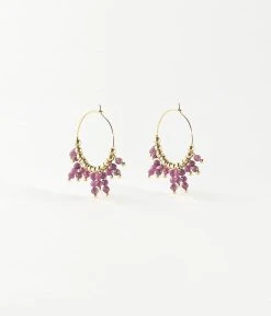 Boucles D'oreilles Incas (Acier Doré) -Zagbijoux Boutique boucles doreilles incas acier dore rubis