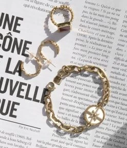 Boucles D’oreilles Iris (Acier Doré) -Zagbijoux Boutique boucles doreilles iris acier dore nature morte