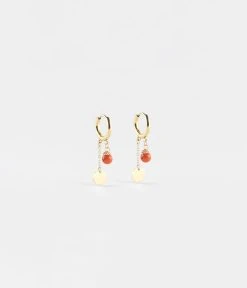 Boucles D'oreilles Josephine (Acier Doré) -Zagbijoux Boutique boucles doreilles josephine acier dore corail