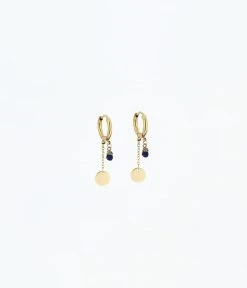 Boucles D'oreilles Josephine (Acier Doré) -Zagbijoux Boutique boucles doreilles josephine acier dore lapis lazuli