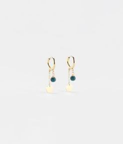 Boucles D'oreilles Josephine (Acier Doré) -Zagbijoux Boutique boucles doreilles josephine acier dore malachite