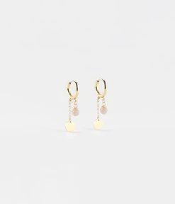 Boucles D'oreilles Josephine (Acier Doré) -Zagbijoux Boutique boucles doreilles josephine acier dore pierre de soleil