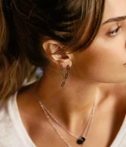 Boucles D'oreilles Lanaa (Acier) -Zagbijoux Boutique boucles doreilles lanaa acier portees