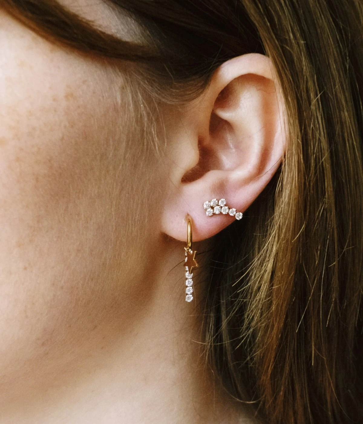 Boucles D'oreilles Louma (Acier Doré) 4 Boucles D'oreilles Louma (Acier Doré) – Image 2