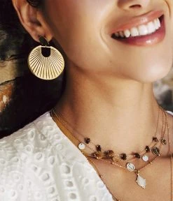 Boucles D'oreilles Mandarin (Acier Doré) -Zagbijoux Boutique boucles doreilles mandarin