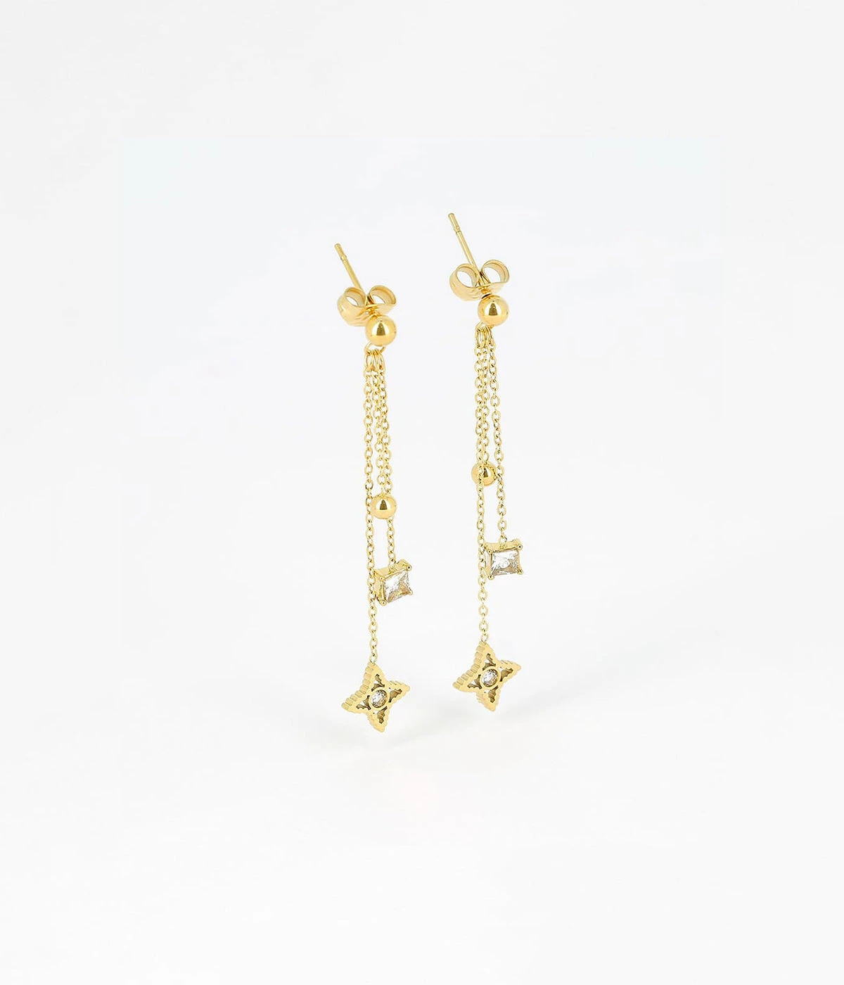 Boucles D’oreilles Manhattan (Acier Doré) 3 Boucles D’oreilles Manhattan (Acier Doré)