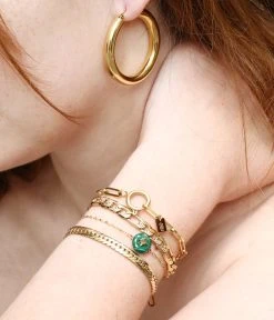 Boucles D'oreilles Manon (Acier Doré) -Zagbijoux Boutique boucles doreilles manon acier dore 2 portees