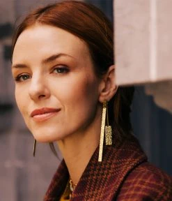 Boucles D'oreilles Memphis (Acier Doré) -Zagbijoux Boutique boucles doreilles memphis