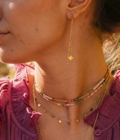 Boucles D'oreilles Natale (Acier Doré) -Zagbijoux Boutique boucles doreilles natale acier dore 1 portees