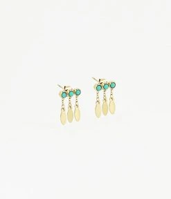 Boucles D'oreilles Navajo (Acier Doré) -Zagbijoux Boutique boucles doreilles navajo acier dore turquoise