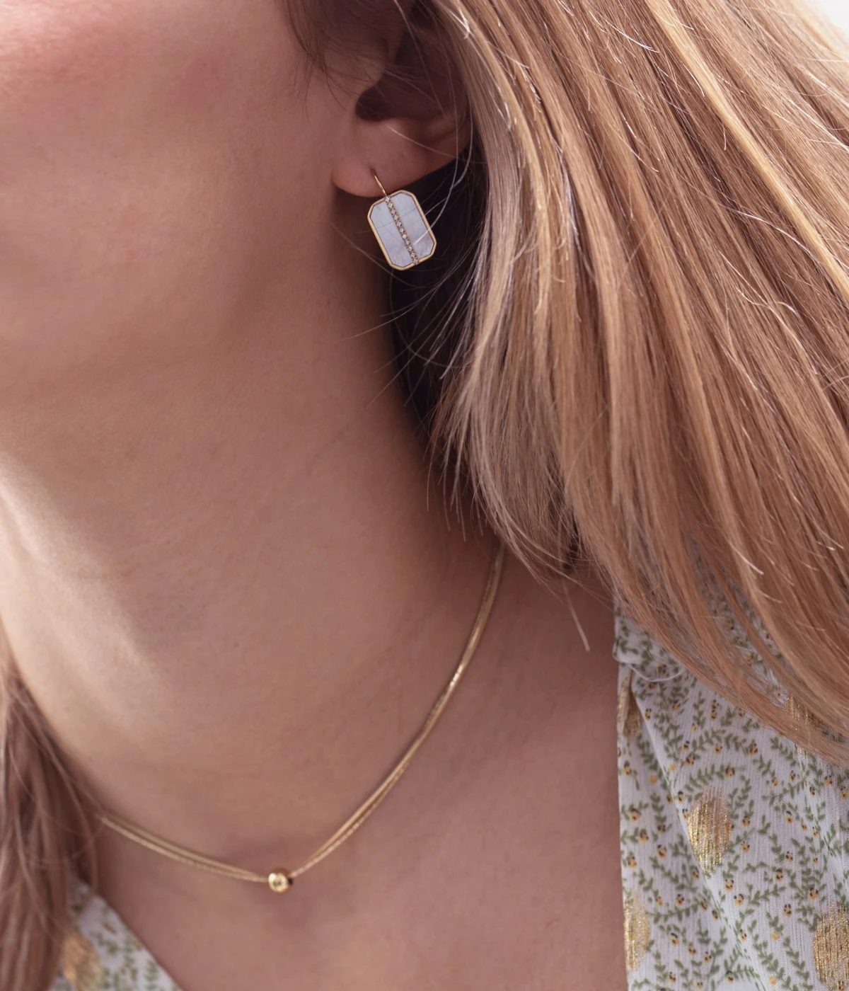 Boucles D'oreilles Nikov (Acier Doré) 4 Boucles D'oreilles Nikov (Acier Doré) – Image 2