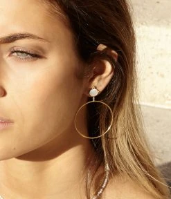 Boucles D'oreilles Paraty (Acier Doré) -Zagbijoux Boutique boucles doreilles paraty acier dore portees 1