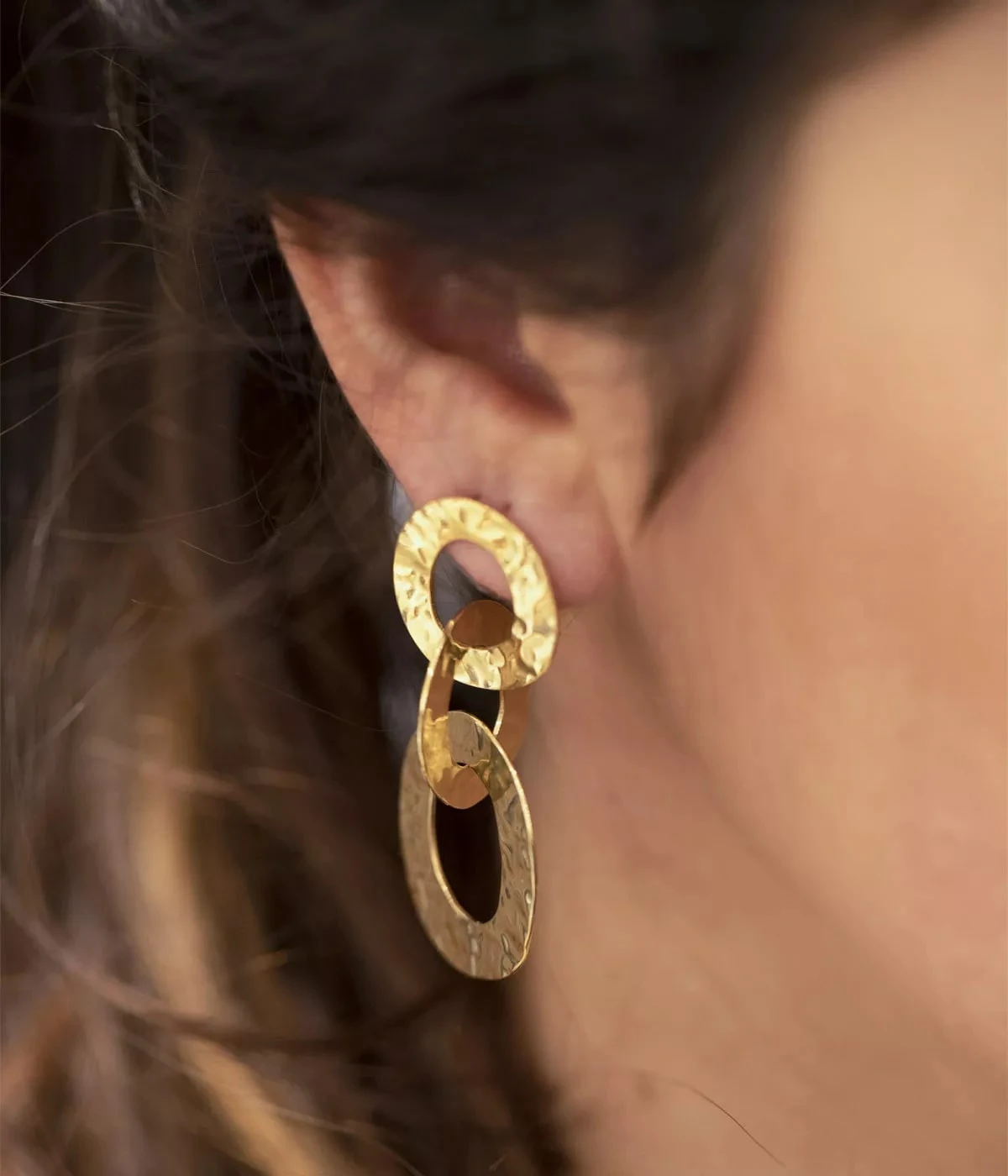 Boucles D'oreilles Rudy (Acier Doré) 4 Boucles D'oreilles Rudy (Acier Doré) – Image 2