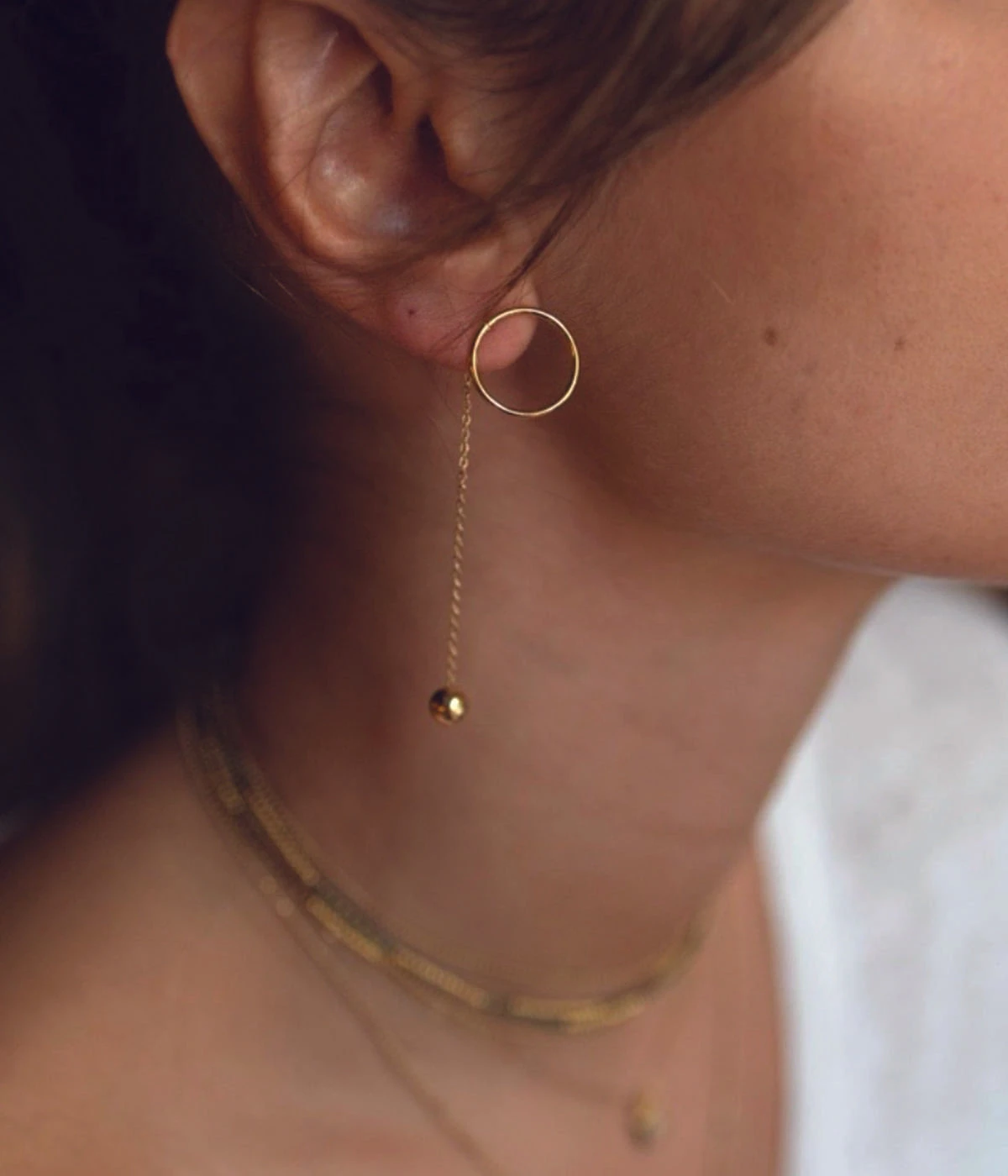 Boucles D'oreilles Saila (Acier Doré) 4 Boucles D'oreilles Saila (Acier Doré) – Image 2