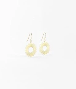 Boucles D'oreilles Soleil (Acier Doré)