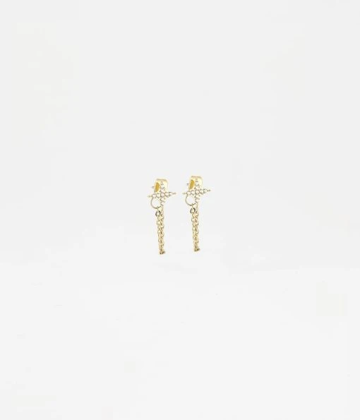Boucles D'oreilles Stella (Acier Doré) -Zagbijoux Boutique boucles doreilles stella acier dore