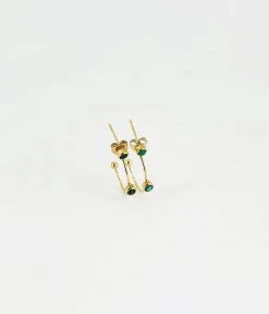 Boucles D'oreilles Tiradente (Acier Doré) -Zagbijoux Boutique boucles doreilles tiradente acier dore malachite