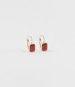 Boucles D'oreilles Véra (Acier Doré) -Zagbijoux Boutique boucles doreilles vera acier dore cornaline