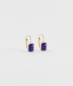 Boucles D'oreilles Véra (Acier Doré) -Zagbijoux Boutique boucles doreilles vera acier dore lapis lazuli