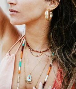 Collier Maya (Acier Doré) -Zagbijoux Boutique bouclesdoreilleskaylah collierliwana colliermaya