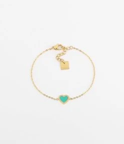 Bracelet Alice (Acier Doré) -Zagbijoux Boutique bracelet alice acier dore turquoise