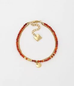 Bracelet Apache (Acier Doré) -Zagbijoux Boutique bracelet apache acier dore cornaline