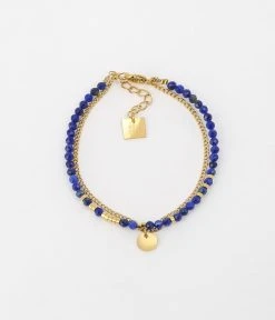 Bracelet Apache (Acier Doré) -Zagbijoux Boutique bracelet apache acier dore lapis lazuli